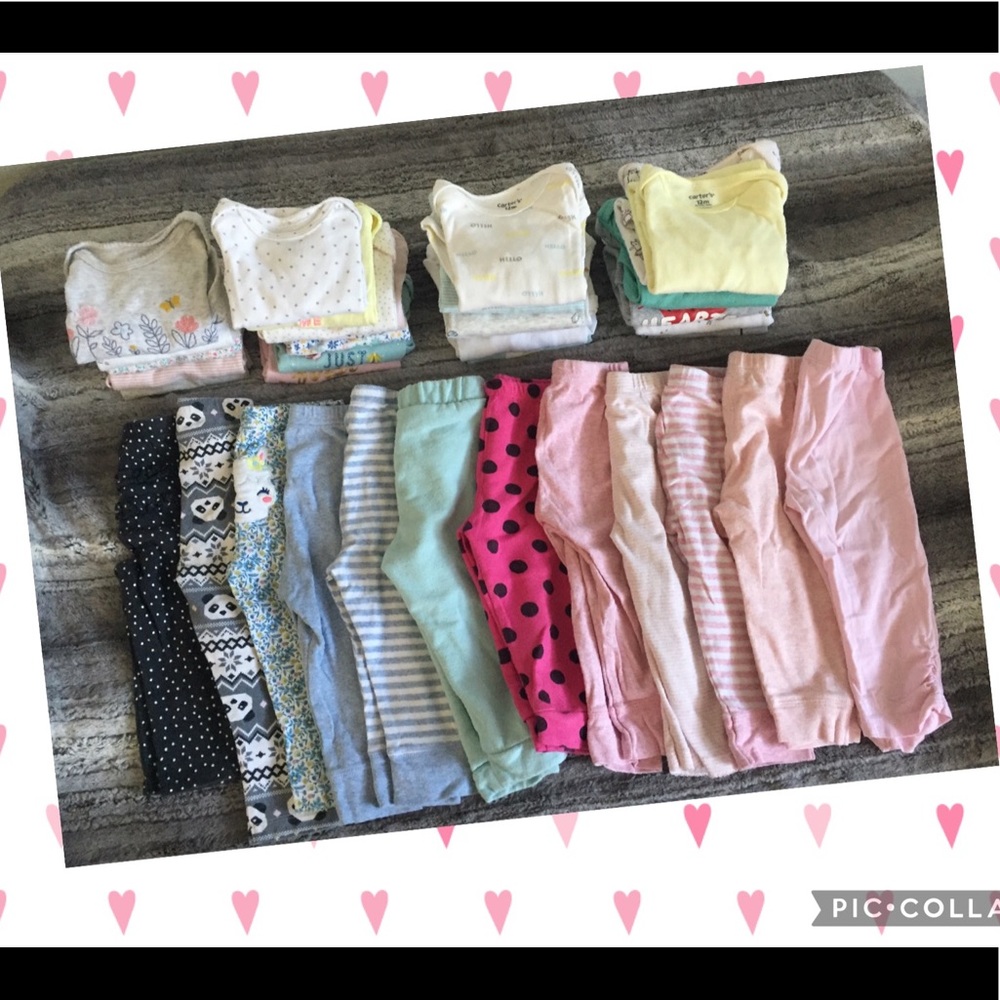 Baby Girl onesies pants size 12m Carter’s bundle